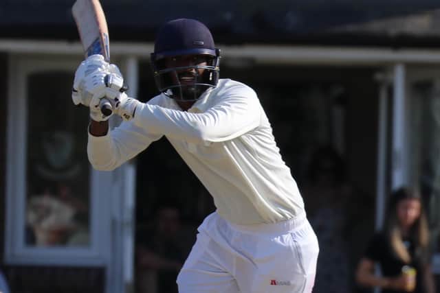 Lindfield CC's Imesh Udayanga hits out | Picture: Lindfield CC