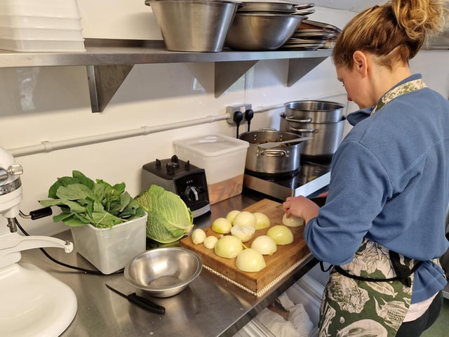 Master baker Janine Edwards in the kitchen