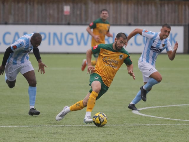 Action from Horsham's pre-season victory over National League South outfit Maidstone United