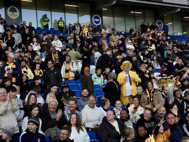 Littlehampton Town and their fans at the Sussex Transport Senior Cup final at the Amex Stadium