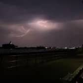 Lightning over Eastbourne Pier. Picture from Laura and Jazmine Parsons