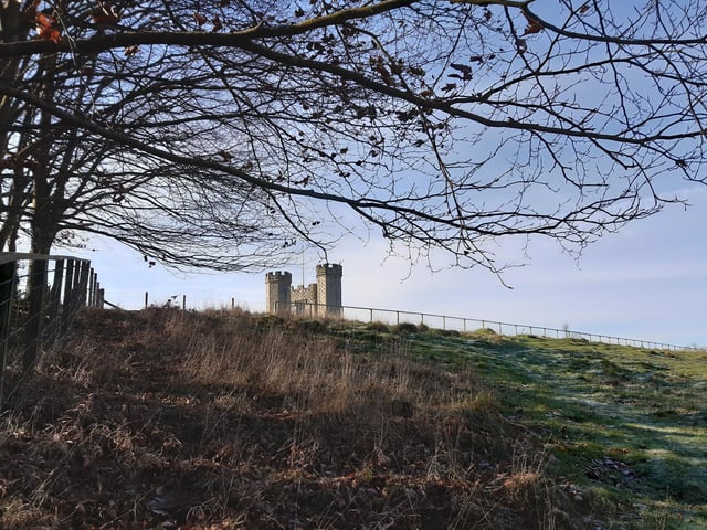 You can see the top of Hiorne Tower from here.