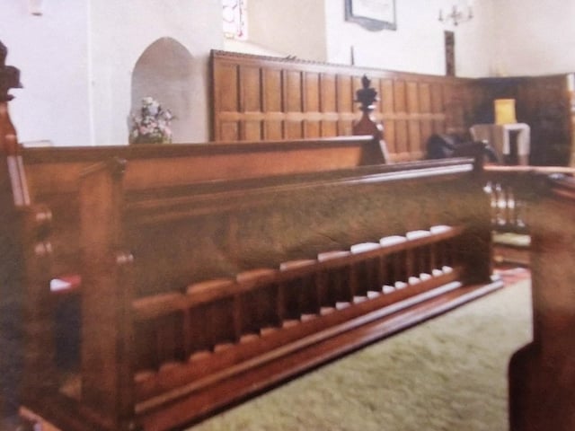 Fixed seating for the choir stalls previously occupied much of the available space in the chancel