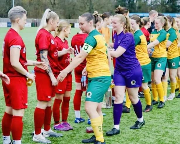 Horsham FC Women meet their Saltdean opponents before the Sussex League Cup final | Picture: Horsham FC