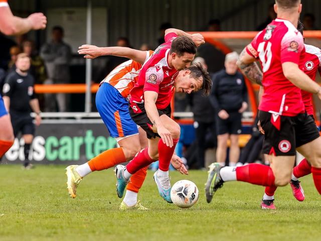 Action from Eastbourne Borough's defeat at Braintree in the National Lague South