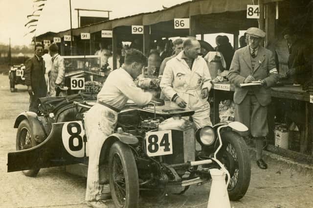 Jill Scott’s no.84 Riley at Brooklands in 1930. Picture courtesy of Tooveys