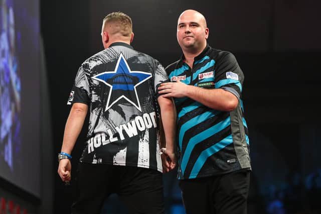 Rob Cross in action at the 2023 Cazoo World Darts Championship at Alexandra Palace | Picture: PDC - Kieran Cleeves