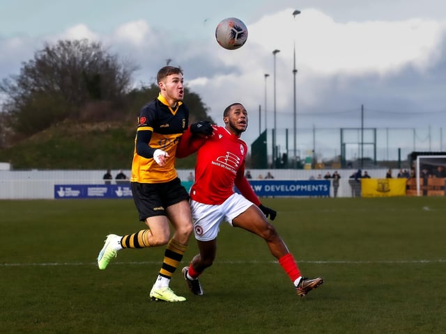 Action from Eastbourne Borough's 1-0 defeat at Cheshunt in National League South