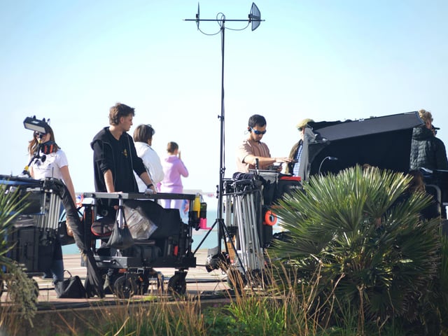 Filming on St Leonards seafront on October 6 2022.