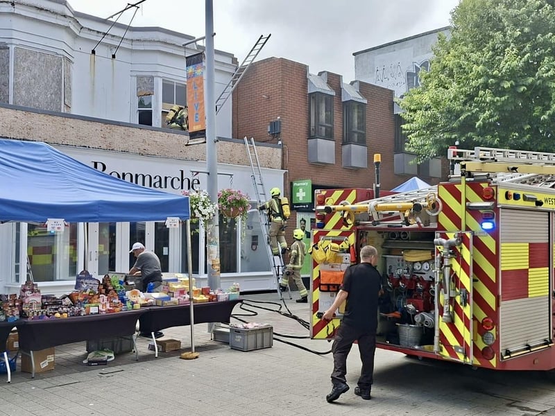Firefighters in Bognor Regis town centre. Picture: Eddie Mitchell