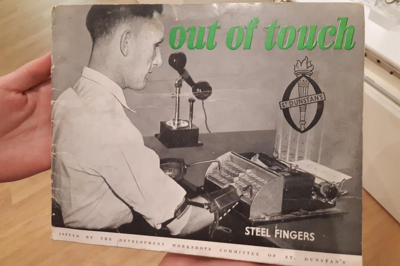 A booklet from the exhibition - and the adapted braille machine is also on display