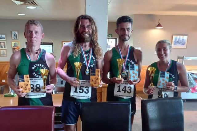 Paul Lambert, Will Withecombe, Ashley Vora and Zoe Fairclough. Picture: Hastings Runners