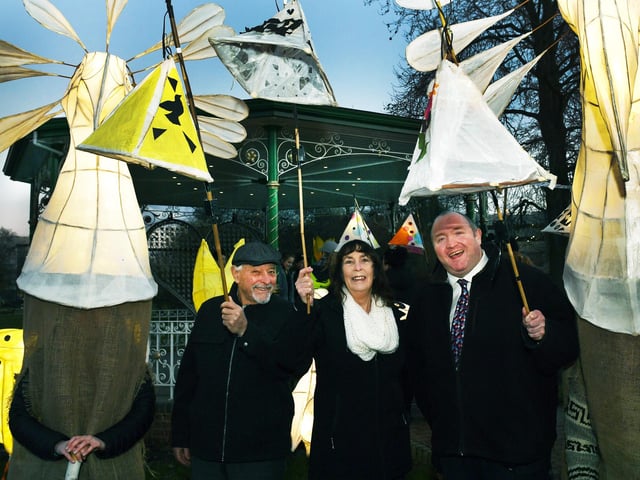 Crawley Borough Councillors Michael Jones, Chris and Sue Mullins took part in the parade
