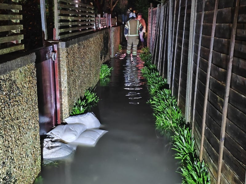 A number of properties in Littlehampton were flooded on February 18. Emergency services attended the scene. Picture: Eddie Mitchell