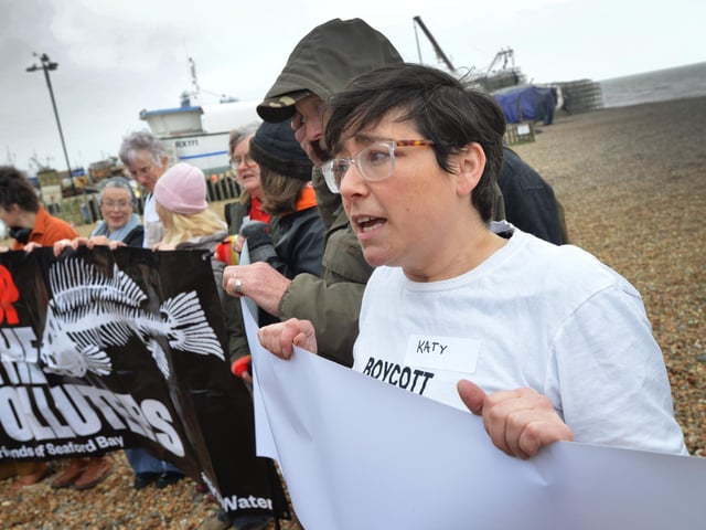 Water bill boycotters pictured in Hastings on March 15 2024.
