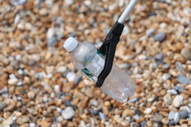 Plastic rubbish was found across the beach