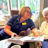 Shirley Ward, a registered nurse at Caer Gwent, with Sheila. Picture: Guild Care