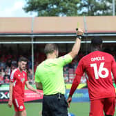 Crawley Town fell to two first-half Wimbledon goals in a game where the Red’s never looked like threatening the opposition goal.