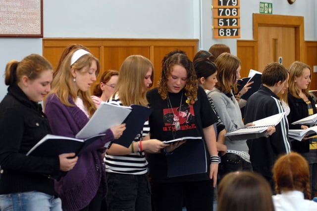 The Hebburn Comprehensive School choir was pictured during a Jarrow singathon. Were you there?