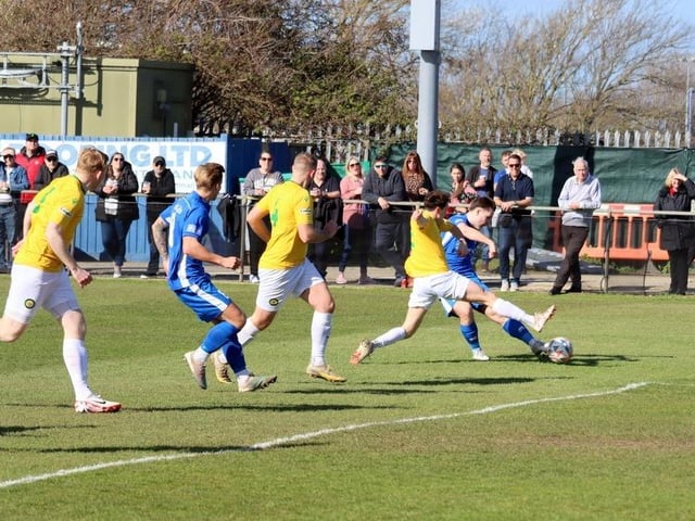 Action from Selsey's 4-3 win over Godalming in the SCFL Division 1