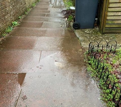 A group of residents are involved in a row with a Worthing primary school after instances of heavy flooding, which they say is destroying their gardens.