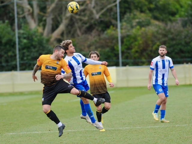 Action from Littlehampton Town's 3-2 Isthmian League win over Haywards Heath Town at The Sportsfield