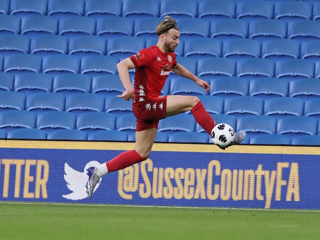 Action and celebrations as Worthing take on Bognor Regis Town in the Sussex Senior Cup final at the Amex Stadium - and win 8-7 on penalties