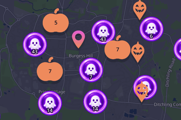 Best places to trick-or-treat in Burgess Hill | Map