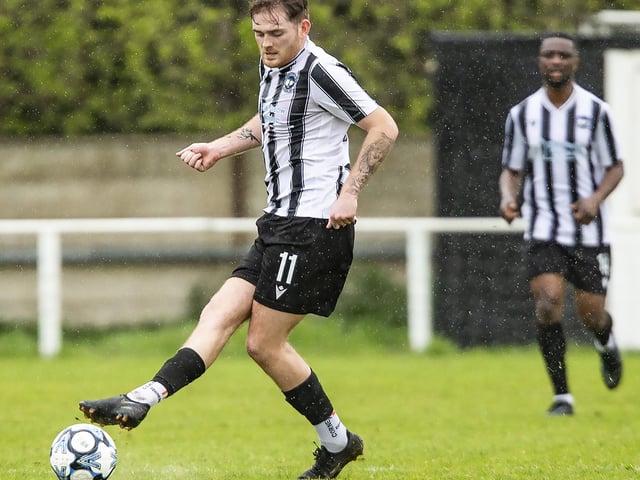 Action between Peacehaven & Telscombe and Haywards Heath Town in the final SCFL premier game of the 23-24 season