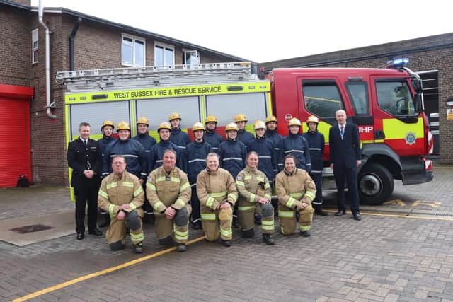 Crawley College students complete pass out parade at fire station
