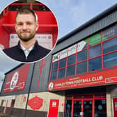The Broadfield Stadium and, inset, Crawley Town CEO Tom Alllman