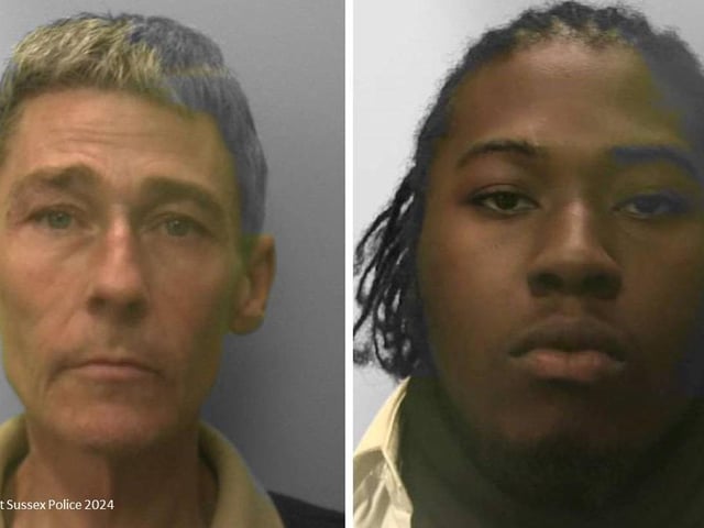 Two drug dealers have been sentenced after they were found selling and storing class A drugs from a rented property in St Leonards. Officers from Hastings Neighbourhood Enforcement Team were on patrol when they spotted Garey Cotter (left) selling class A drugs in Gensing Road. He was arrested and officers then searched a nearby property where Musa Massaquoi was found. Inside the address officers found heroin and crack cocaine worth £1,500 and they also found £6,500 in cash. Both men were arrested and released on bail whilst further enquires were conducted. Charges were later secured for the men being concerned in the supply of heroin, possession with intent to supply a class A drug – heroin , possession with intent to supply a class A drug – Crack cocaine, being concerned in the supply of crack cocaine, and offences relating to money laundering. The arrests were another successful example of police work as part of Project Adder, using funding from the Government to tackle drug supply and usage in Hastings and St Leonards. At Lewes Crown Court on September 2, Massaquoi and Cotter were both jailed for two years and seven months. The court heard how the incident happened in November 2022. Cotter, now aged 48, formerly of Frant Road, Thornton Heath, London, was seen supplying class A drugs to a drug user in the street. He was arrested and keys to the house, rented out on a short term basis, fell out of his pocket. When police attended the address, Massaquoi, now aged 21, formerly of Armfield Crescent, Mitcham, at first tried to stop officers getting inside. Officers found the drugs and cash inside, and Massaquoi’s DNA was found on the wraps of the class A drugs. Both men were charged, but Cotter failed to surrender for bail three times, while other legal delays meant the case only fell for sentence on September 2.