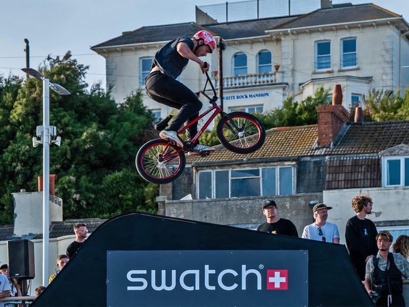 The Swatch Beach Best Trick on Hastings seafront, part of Source Park's BOH on September 5. Photo by Brian Bailey.