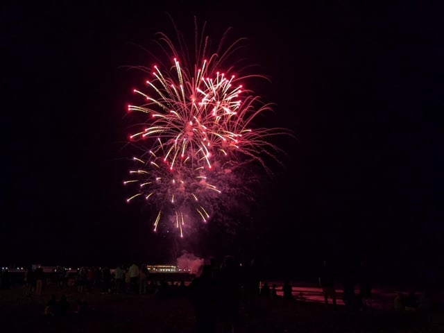 Worthing Lions Festival fireworks were launched from the end of Worthing Pier on July 27, 2024, to a crowd of hundreds on the beach and promenade