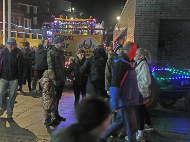 The Christmas Tractor Run 2024 leaving Hastings Old Town on December 21. Photo by Roberts Photographic.
