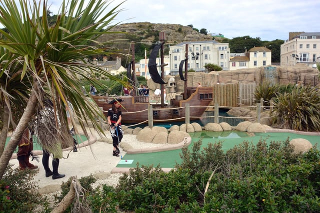 Hastings Adventure Golf on the seafront offers lots of fun and has three courses including a pirate themed course.