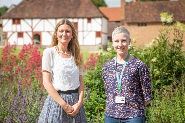 Beth Tirvengadum (left), the County Council’s Broadband Project Delivery Manager, who helped the Weald and Downland Living Museum realise its aim to get future-ready, gigabit-capable broadband speeds, with Ilona Harris, the Museum’s Marketing Director, at the Museum in Singleton.  Photo courtesy of Karen Bornhoft