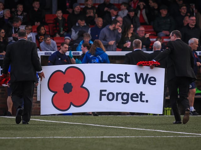 Pre-match service and minute’s silence precedes Eastbourne Borough's narrow 1-0 home win over St Albans City in the National League South