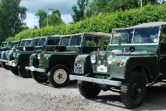 Land Rovers on parade at Amberley Museum