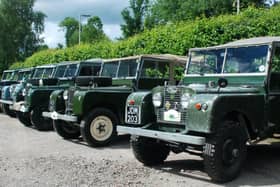Land Rovers on parade at Amberley Museum