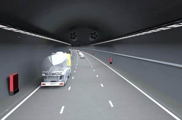 Screen shot from the new fly-through video of the Lower Thames Crossing tunnel