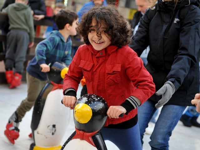A Christmas ice rink opened outside the Help Point in Church Walk, Burgess Hill, on Wednesday, December 20