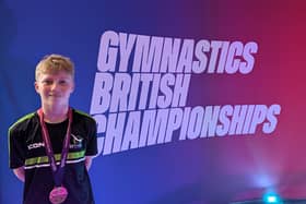 Adam Bevis at the Gymnastics British Championships competing in the Junior Men's category in Trampolining. (Image: contributed)