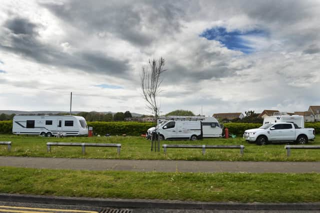 Travellers in Eastbourne by Princes Park