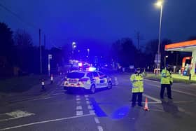Police and other emergency service workers were seen in Polegate on Thursday night, April 18, after reports of a collision