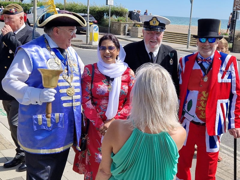 Melanie Peters grabs a snap of four former Worthing mayors, from left, Bob Smytherman, Henna Chowdhury, Noel Atkins and Sean McDonald