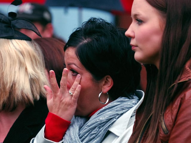 An emotional service for the families of the soldiers