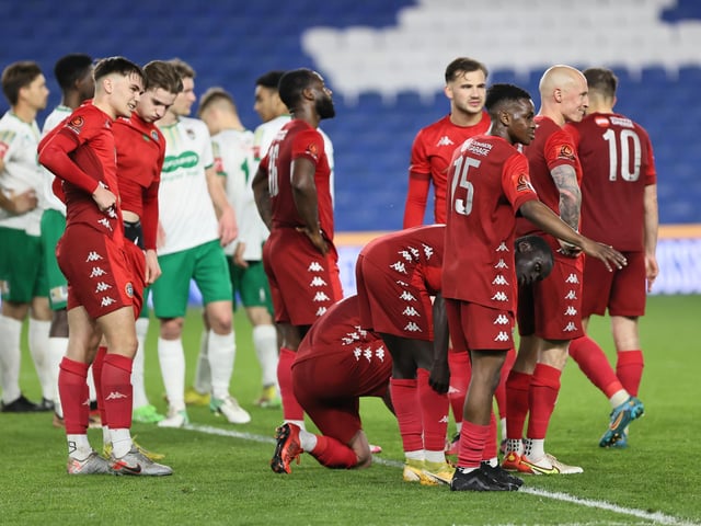 Action and celebrations as Worthing take on Bognor Regis Town in the Sussex Senior Cup final at the Amex Stadium - and win 8-7 on penalties