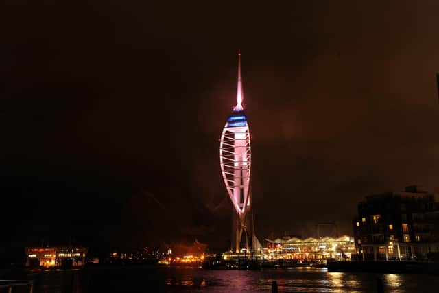 The iconic Spinnaker Tower tower will be illuminated by pink light for Organ Donation Week. Picture: Allan Hutchings / Sussex World