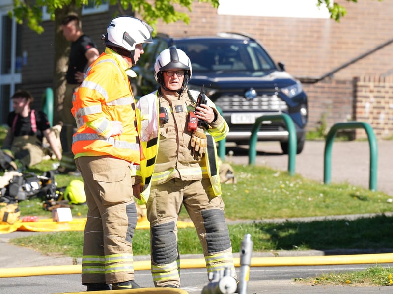 Fire crews are tackling a blaze in Crawley, according to a West Sussex Fire & Rescue Service spokesperson.
